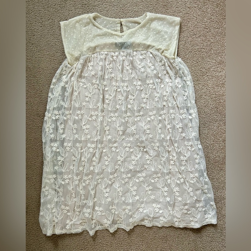 Cream Tiered Ruffled Sleeveless Sundress